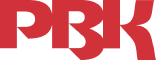 Red block letters PBK in a bold, modern font on a light background.